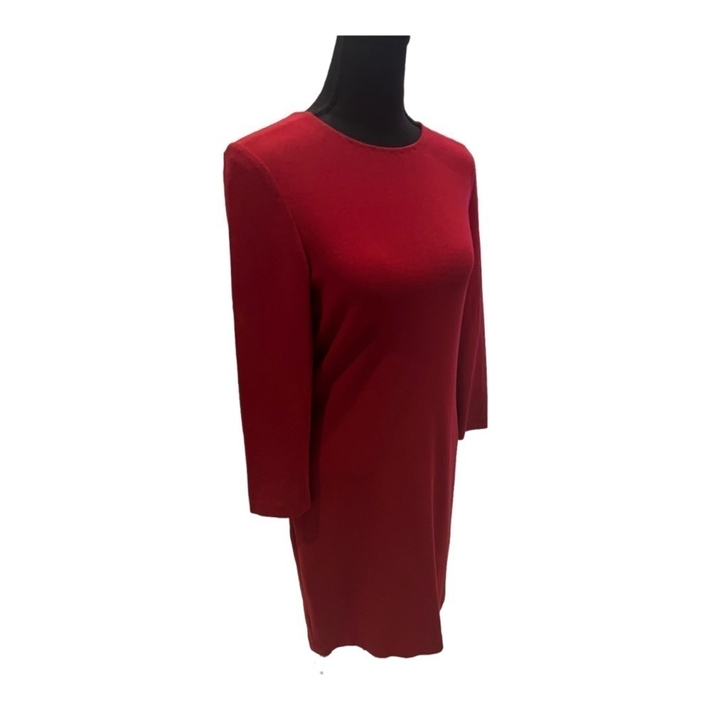 Vince Crimson Red Bouclé Knee Length Dress Size Small - Picture 5 of 13